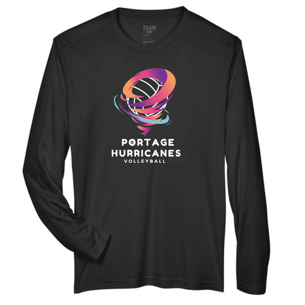 TT11L Team 365 Performance Long Sleeve Shirt - Black