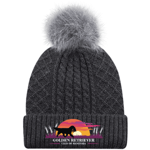 1E140L AJM Acrylic Polyester Women's Pom Pom Toque - Charcoal/Charcoal